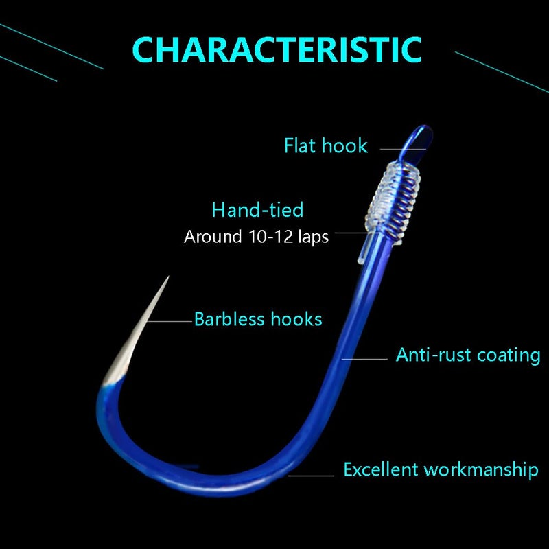 AMHDV Small Fishing Hooks with Line, Super Quick Penetration Fishing Hook Tie Nylon Line (Pack of 20) (8#) - Image 4